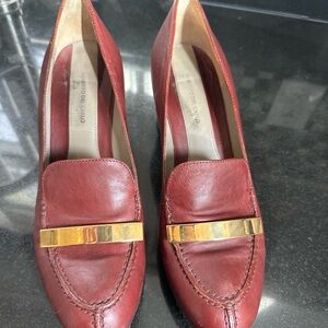 Robert Del Carlo Leather Loafers with Gold Accent